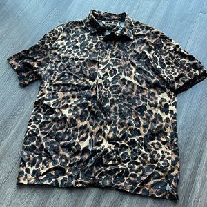 Zara Cheetah Print Silk Shirt, Button Up, Animal Print, Going Out